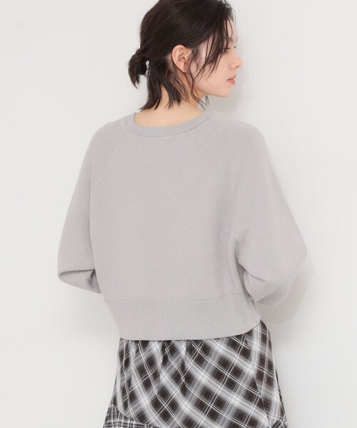 THE SHOP TK （ザ ショップ ティーケー ）の「【着丈が選べる】スウェットライクラメジャカードニット（ニット/セーター・レディース・ピンク/アイボリー/アイボリー系/グレー系/グレー/ピンク系1・99）」の11枚目の写真