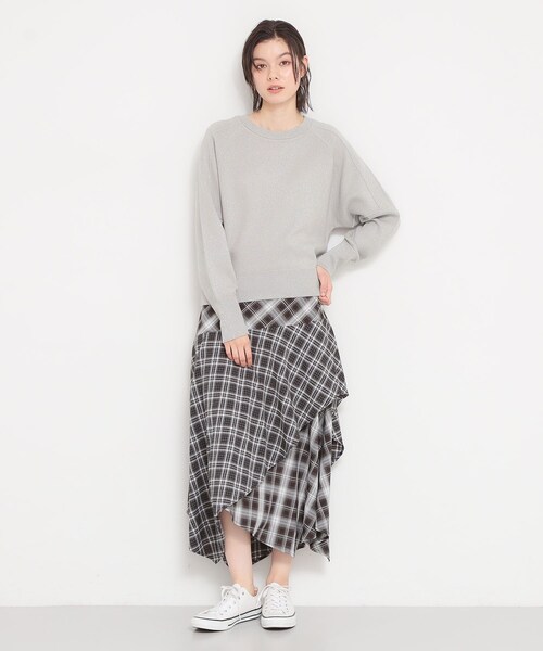 THE SHOP TK （ザ ショップ ティーケー ）の「【着丈が選べる】スウェットライクラメジャカードニット（ニット/セーター・レディース・ピンク/アイボリー/アイボリー系/グレー系/グレー/ピンク系1・99）」の15枚目の写真