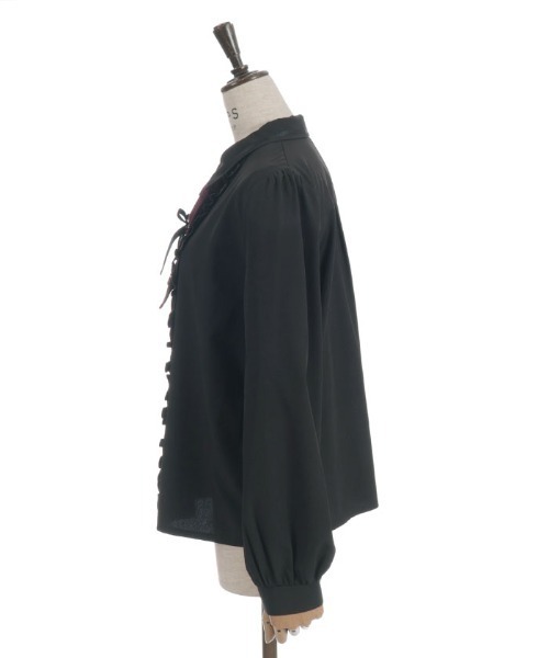 axes femme(アクシーズファム)の「レースアップタイ付BL(シャツ/ブラウス・レディース・キナリ/ベージュ/ブラック・MEDIUM/LARGE)」の11枚目の写真