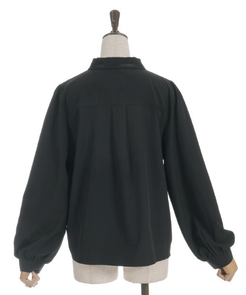 axes femme(アクシーズファム)の「レースアップタイ付BL(シャツ/ブラウス・レディース・キナリ/ベージュ/ブラック・MEDIUM/LARGE)」の12枚目の写真