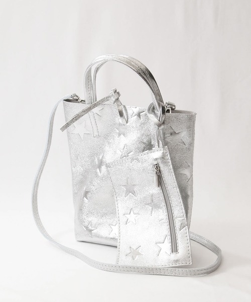 Gready Brilliant（グレディブリリアン）の「スターミニレザートート（トートバッグ・レディース・シルバー・FREE）」の10枚目の写真