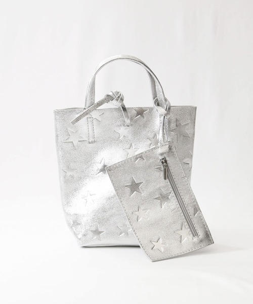 Gready Brilliant（グレディブリリアン）の「スターミニレザートート（トートバッグ・レディース・シルバー・FREE）」の2枚目の写真