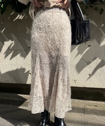 Ameri（アメリ）の「SHEER FEATHER MERMAID SKIRT（スカート）」