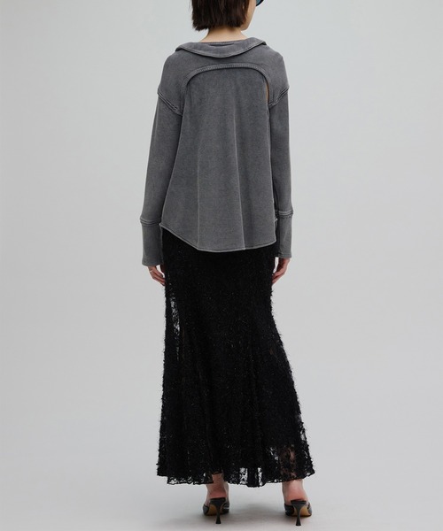 Ameri（アメリ）の「SHEER FEATHER MERMAID SKIRT（スカート・レディース・ブラック/グレイッシュベージュ・SMALL/MEDIUM）」の10枚目の写真