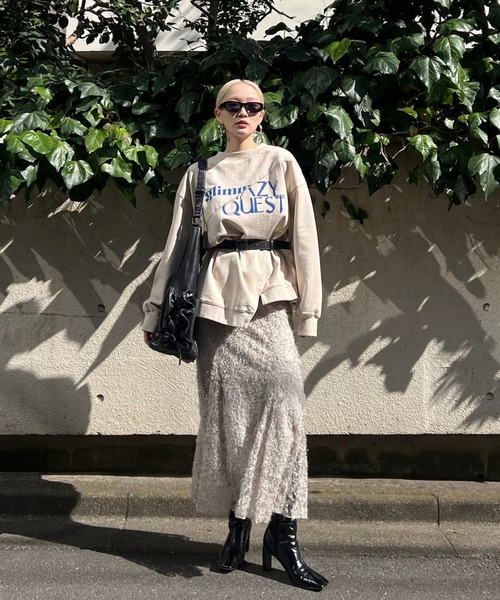 Ameri（アメリ）の「SHEER FEATHER MERMAID SKIRT（スカート・レディース・ブラック/グレイッシュベージュ・SMALL/MEDIUM）」の11枚目の写真