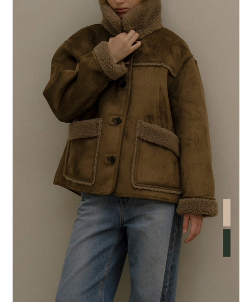 KNOWNBETTER（ノウンベター）の「Faux fur-collar shearling jacket [KNFW05JP01]_[2color]（その他アウター・レディース・カーキ/Beige・FREE）」の3枚目の写真