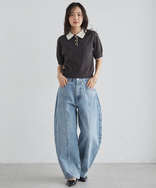RANAN(ラナン)の「【全骨格美脚見え/S-LL展開】フロントシームカーブデニム(デニムパンツ・レディース・グレー/ブルー・LL/S/M/L)」の15枚目の写真
