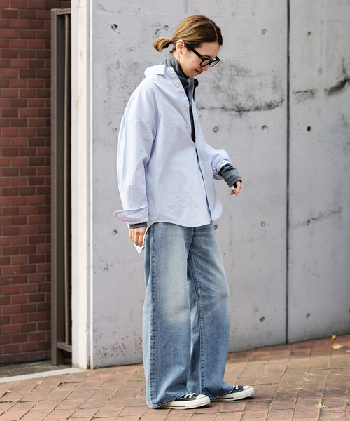 FRAMeWORK（フレームワーク）の「≪追加≫コットンレギュラーカラーシャツ 2（シャツ/ブラウス・レディース・スカイブルー/ホワイト・FREE）」の18枚目の写真