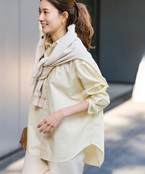 FRAMeWORK（フレームワーク）の「≪追加≫コットンレギュラーカラーシャツ 2（シャツ/ブラウス・レディース・スカイブルー/ホワイト/ライトイエロー/ブラウン・FREE）」の9枚目の写真