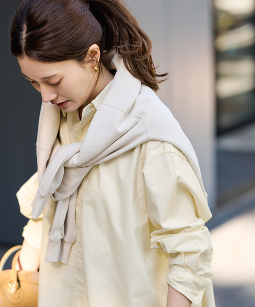 FRAMeWORK（フレームワーク）の「≪追加≫コットンレギュラーカラーシャツ 2（シャツ/ブラウス・レディース・スカイブルー/ホワイト/ライトイエロー/ブラウン・FREE）」の12枚目の写真