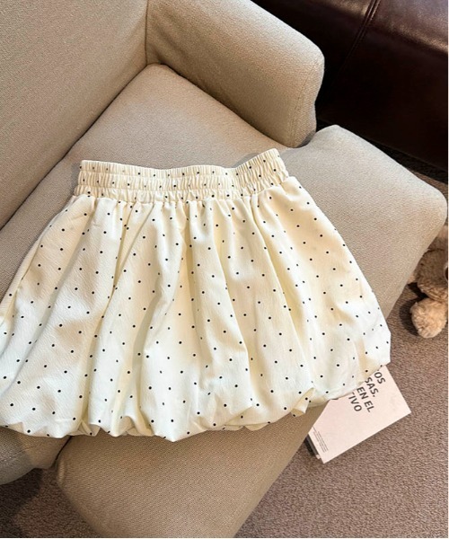 Per sist ence(パーシエンス)の「ドット柄ミニバルーンスカパン(インナーパンツ付き)(スカート・レディース・アイボリー/ブラック・ONE SIZE)」の1枚目の写真