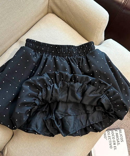 Per sist ence(パーシエンス)の「ドット柄ミニバルーンスカパン(インナーパンツ付き)(スカート・レディース・アイボリー/ブラック・ONE SIZE)」の13枚目の写真