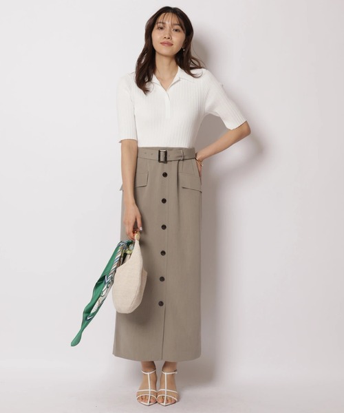 JUSGLITTY（ジャスグリッティー）の「スキッパータイトドッキングワンピース（ワンピース・レディース・オフホワイト/レッド/ネイビー・2/1）」の9枚目の写真