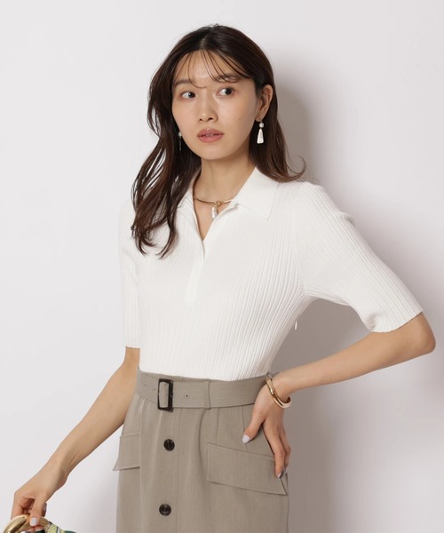 JUSGLITTY（ジャスグリッティー）の「スキッパータイトドッキングワンピース（ワンピース・レディース・オフホワイト/レッド/ネイビー・2/1）」の11枚目の写真