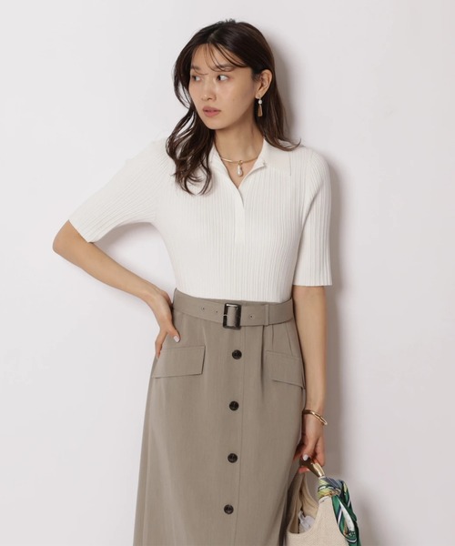 JUSGLITTY（ジャスグリッティー）の「スキッパータイトドッキングワンピース（ワンピース・レディース・オフホワイト/レッド/ネイビー・2/1）」の12枚目の写真