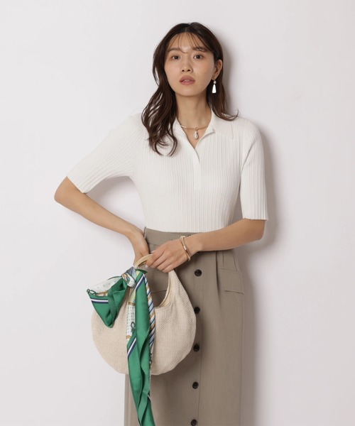 JUSGLITTY（ジャスグリッティー）の「スキッパータイトドッキングワンピース（ワンピース・レディース・オフホワイト/レッド/ネイビー・2/1）」の13枚目の写真