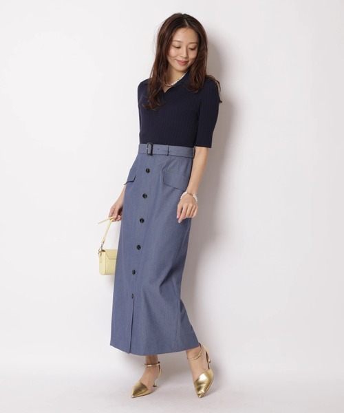 JUSGLITTY(ジャスグリッティー)の「スキッパータイトドッキングワンピース(ワンピース・レディース・オフホワイト/レッド/ネイビー・2/1)」の8枚目の写真
