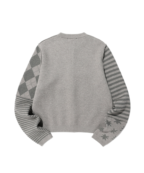 NICE GHOST CLUB（ナイスゴーストクラブ）の「PATCHWORK KNIT CARDIGAN_GREY(NG2GSUK681A)（カーディガン/ボレロ・レディース・グレー・SMALL/MEDIUM）」の2枚目の写真