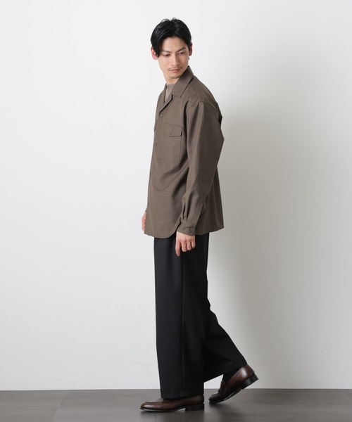 NANO universe（ナノユニバース）の「｢Gavante｣ ドライギャバオープンカラーシャツ（シャツ/ブラウス・メンズ・カーキ/ライトベージュ・L/M）」の15枚目の写真