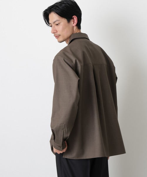 NANO universe（ナノユニバース）の「｢Gavante｣ ドライギャバオープンカラーシャツ（シャツ/ブラウス・メンズ・カーキ/ライトベージュ・L/M）」の12枚目の写真