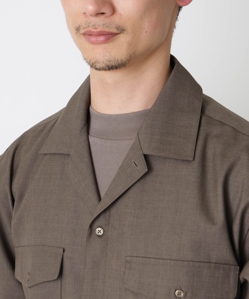 NANO universe（ナノユニバース）の「｢Gavante｣ ドライギャバオープンカラーシャツ（シャツ/ブラウス・メンズ・カーキ/ライトベージュ・L/M）」の19枚目の写真