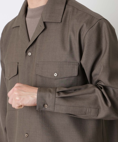 NANO universe（ナノユニバース）の「｢Gavante｣ ドライギャバオープンカラーシャツ（シャツ/ブラウス・メンズ・カーキ/ライトベージュ・L/M）」の21枚目の写真