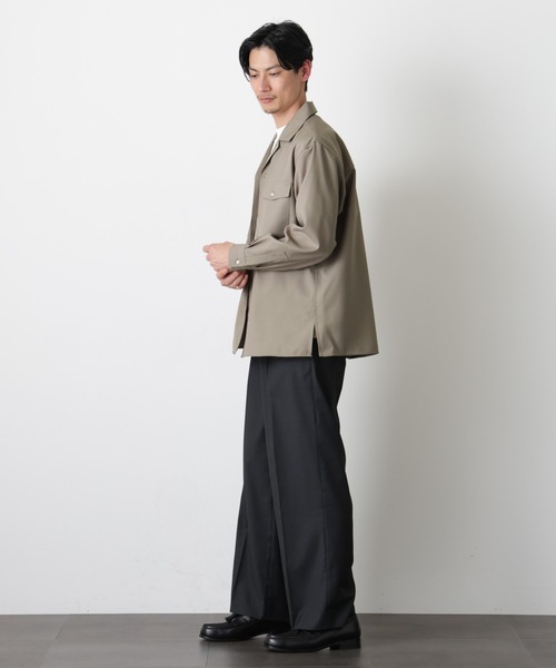 NANO universe（ナノユニバース）の「｢Gavante｣ ドライギャバオープンカラーシャツ（シャツ/ブラウス・メンズ・カーキ/ライトベージュ・L/M）」の8枚目の写真