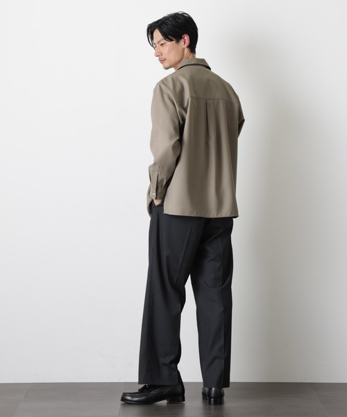 NANO universe（ナノユニバース）の「｢Gavante｣ ドライギャバオープンカラーシャツ（シャツ/ブラウス・メンズ・カーキ/ライトベージュ・L/M）」の9枚目の写真