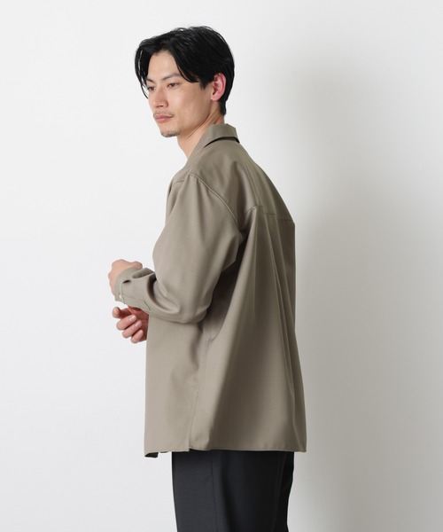 NANO universe（ナノユニバース）の「｢Gavante｣ ドライギャバオープンカラーシャツ（シャツ/ブラウス・メンズ・カーキ/ライトベージュ・L/M）」の5枚目の写真