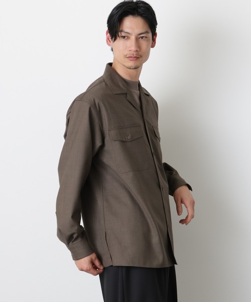 NANO universe（ナノユニバース）の「｢Gavante｣ ドライギャバオープンカラーシャツ（シャツ/ブラウス・メンズ・カーキ/ライトベージュ・L/M）」の11枚目の写真