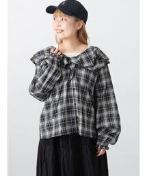 Samansa Mos2 | フリル襟ブラウス(シャツ/ブラウス)