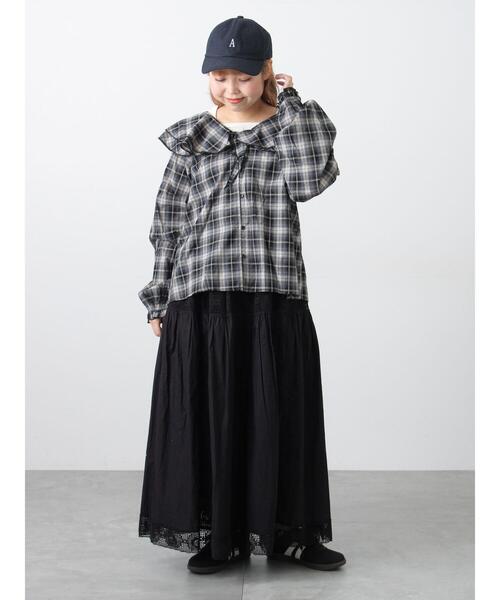 Samansa Mos2（サマンサ モスモス）の「フリル襟ブラウス（シャツ/ブラウス・レディース・ブラック/ブルー/オフホワイト・F）」の10枚目の写真