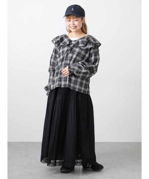 Samansa Mos2（サマンサ モスモス）の「フリル襟ブラウス（シャツ/ブラウス・レディース・ブラック/ブルー/オフホワイト・F）」の11枚目の写真