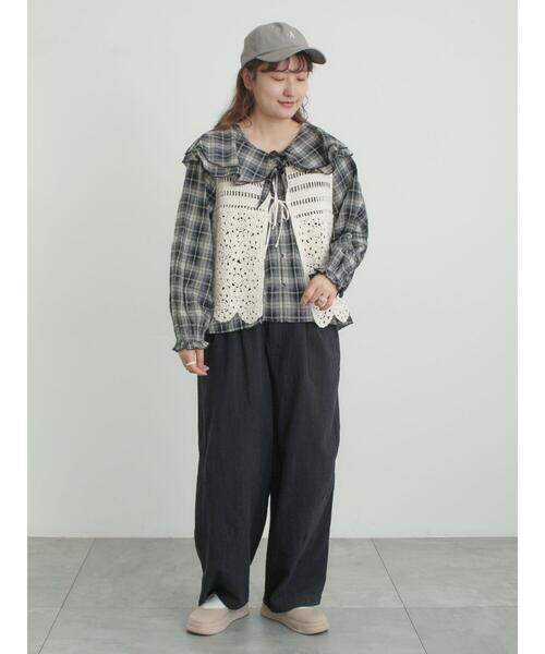 Samansa Mos2（サマンサ モスモス）の「フリル襟ブラウス（シャツ/ブラウス・レディース・ブラック/ブルー/オフホワイト・F）」の14枚目の写真