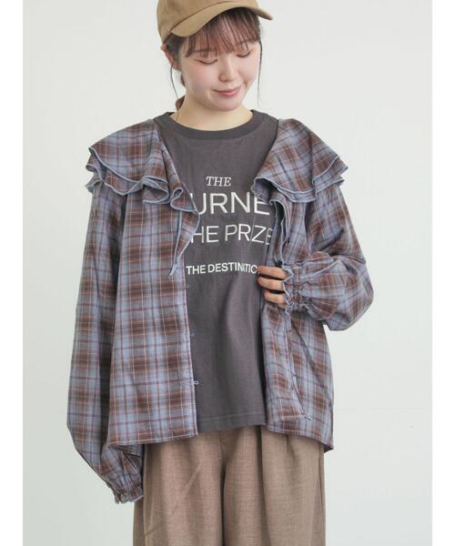 Samansa Mos2（サマンサ モスモス）の「フリル襟ブラウス（シャツ/ブラウス・レディース・ブラック/ブルー/オフホワイト・F）」の16枚目の写真