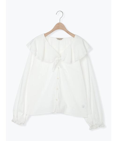 Samansa Mos2（サマンサ モスモス）の「フリル襟ブラウス（シャツ/ブラウス・レディース・ブラック/ブルー/オフホワイト・F）」の6枚目の写真