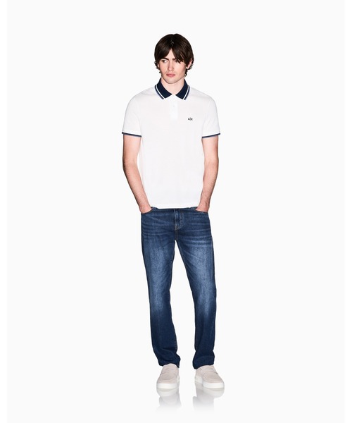 ARMANI EXCHANGE(アルマーニエクスチェンジ)の「【A|X アルマーニ エクスチェンジ】ロゴ オン バックネック 半袖ポロシャツ/SLIM(ポロシャツ・メンズ・オフホワイト/ブラック・XX-LARGE/X-SMALL/X-LARGE/LARGE/SMALL/MEDIUM)」の5枚目の写真