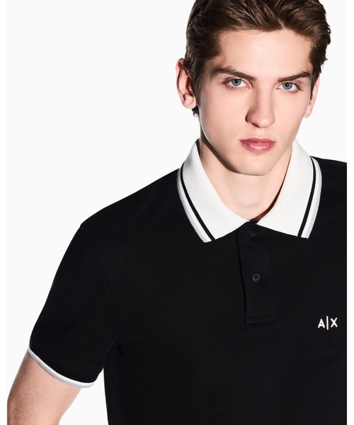 ARMANI EXCHANGE(アルマーニエクスチェンジ)の「【A|X アルマーニ エクスチェンジ】ロゴ オン バックネック 半袖ポロシャツ/SLIM(ポロシャツ・メンズ・オフホワイト/ブラック・XX-LARGE/X-SMALL/X-LARGE/LARGE/SMALL/MEDIUM)」の7枚目の写真
