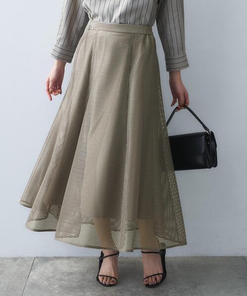 UNTITLED（アンタイトル）の「スクエアメッシュスカート（スカート・レディース・ブラック/カーキ/ホワイト・01/00/03/02/50/48/44/46/04/42）」の3枚目の写真