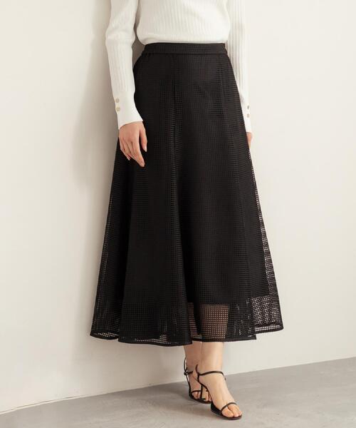 UNTITLED（アンタイトル）の「スクエアメッシュスカート（スカート・レディース・ブラック/カーキ/ホワイト・01/00/03/02/50/48/44/46/04/42）」の2枚目の写真