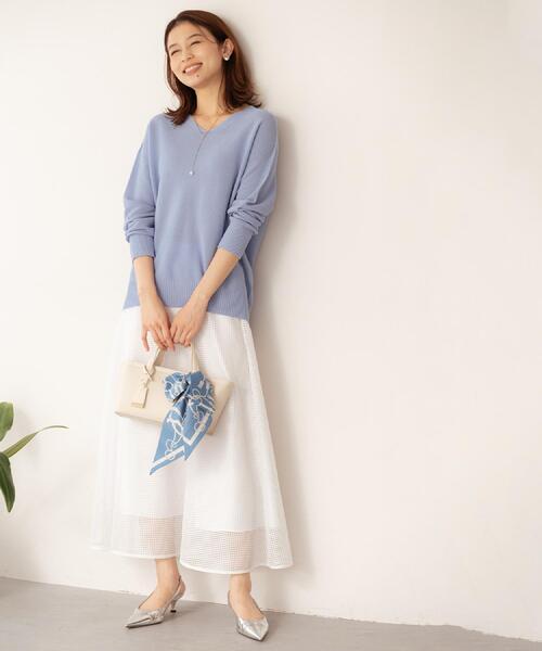 UNTITLED（アンタイトル）の「スクエアメッシュスカート（スカート・レディース・ブラック/カーキ/ホワイト・01/00/03/02/50/48/44/46/04/42）」の5枚目の写真