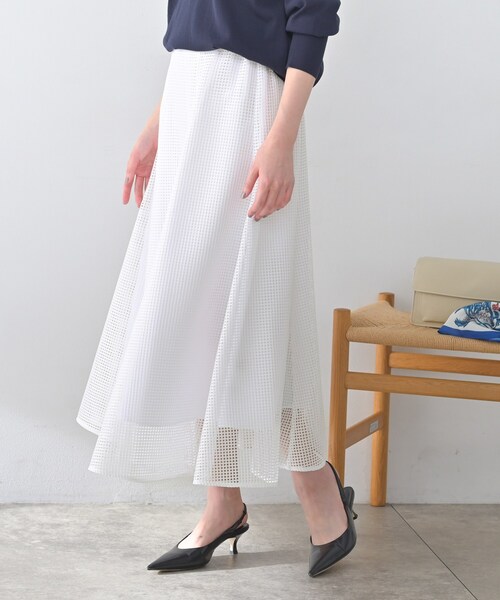 UNTITLED（アンタイトル）の「スクエアメッシュスカート（スカート・レディース・ブラック/カーキ/ホワイト・01/00/03/02/50/48/44/46/04/42）」の7枚目の写真