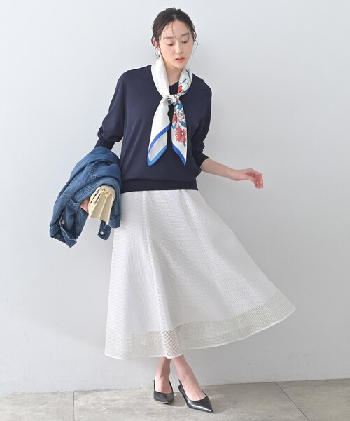 UNTITLED（アンタイトル）の「スクエアメッシュスカート（スカート・レディース・ブラック/カーキ/ホワイト・01/00/03/02/50/48/44/46/04/42）」の8枚目の写真