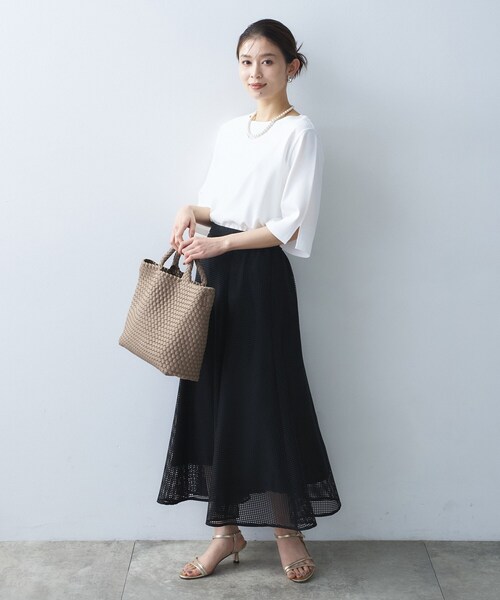 UNTITLED（アンタイトル）の「スクエアメッシュスカート（スカート・レディース・ブラック/カーキ/ホワイト・01/00/03/02/50/48/44/46/04/42）」の13枚目の写真