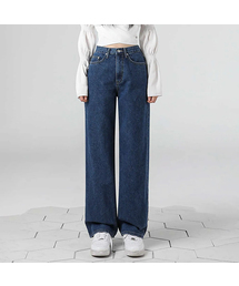 STRAIGHT WIDE DENIM PANTS BLUE
