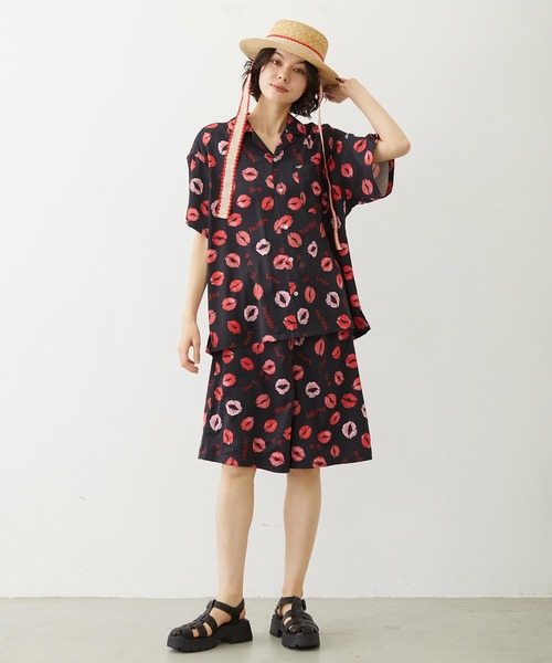 MILKFED.（ミルクフェド）の「LIP PRINT SHIRT（シャツ/ブラウス・レディース・オフホワイト/ブラック/ライトピンク・ONE SIZE）」の11枚目の写真