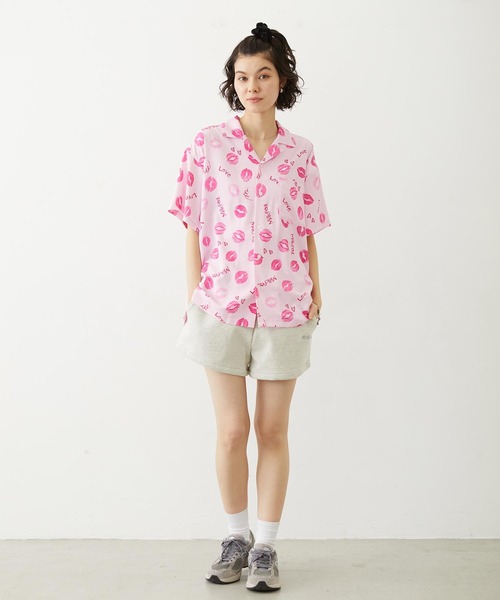 MILKFED.（ミルクフェド）の「LIP PRINT SHIRT（シャツ/ブラウス・レディース・オフホワイト/ブラック/ライトピンク・ONE SIZE）」の15枚目の写真