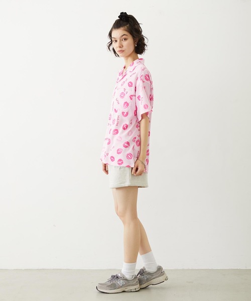 MILKFED.（ミルクフェド）の「LIP PRINT SHIRT（シャツ/ブラウス・レディース・オフホワイト/ブラック/ライトピンク・ONE SIZE）」の18枚目の写真