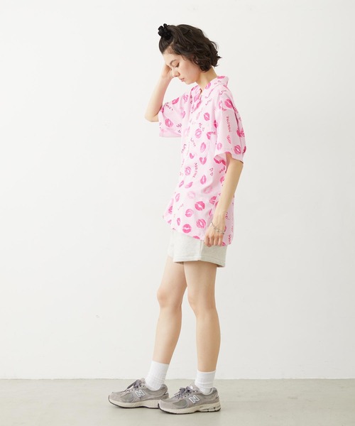 MILKFED.（ミルクフェド）の「LIP PRINT SHIRT（シャツ/ブラウス・レディース・オフホワイト/ブラック/ライトピンク・ONE SIZE）」の19枚目の写真