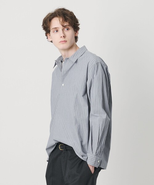 BEAUTY&YOUTH UNITED ARROWS(ビューティーアンドユースユナイテッドアローズ)の「TYP ワッシャー ピンストライプ プルオーバーシャツ(シャツ/ブラウス・メンズ・オフホワイト/ネイビー・L/M/XL/S)」の8枚目の写真